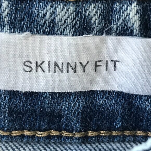 Judy Blue Skinny Fit Jeans Women 0/24 Blue Medium Rise Distressed Raw Hem Preppy - Picture 5 of 13